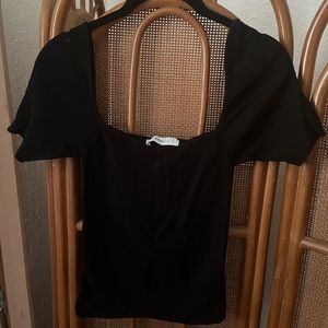 Zara ribbed knit off the shoulder top